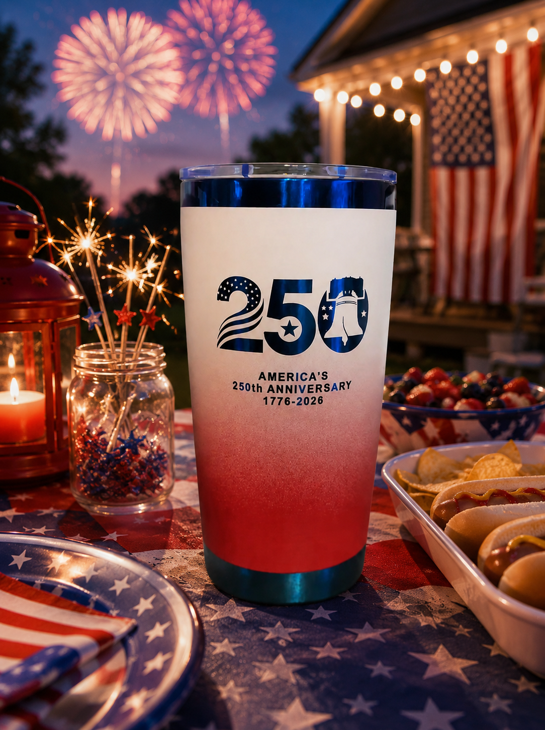 250th 20 oz Tumbler Happy Birthday USA!