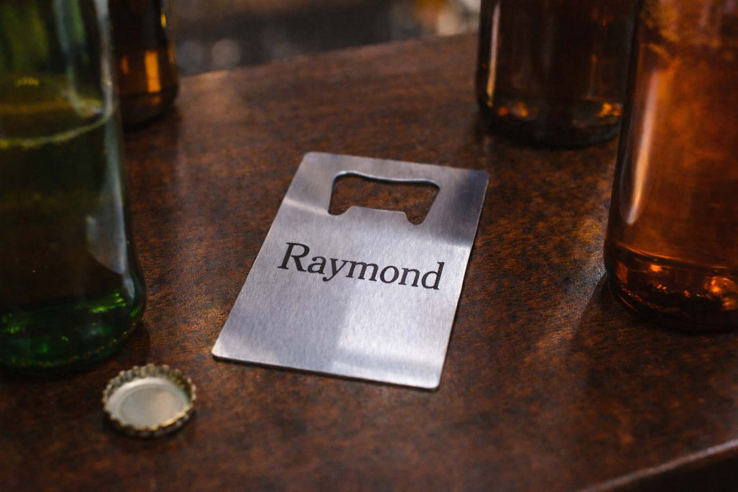 Custom Engraved Stainless Steel Credit Card Bottle Opener