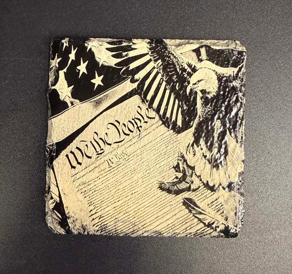 "We the People" Acrylic Painted Slate Coaster Set (4 pcs)