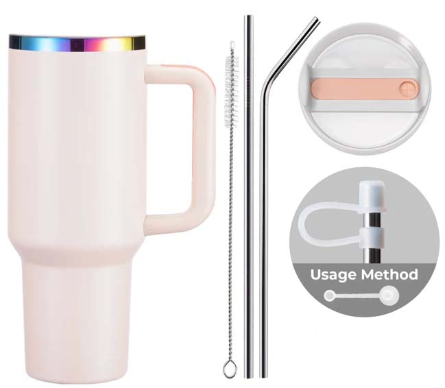 "Home Is Where My Mom Is" 40 oz Prismatic Tumbler With Handle