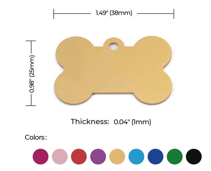 Cute Bone Shaped Dog Tag Engraved With Your Pet's Name!