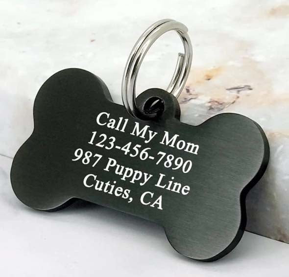 Cute Bone Shaped Dog Tag Engraved With Your Pet's Name!