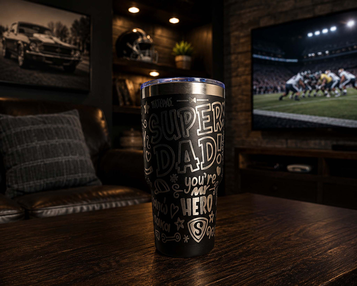 Amazing Father's Day Tumbler in Greek and English!