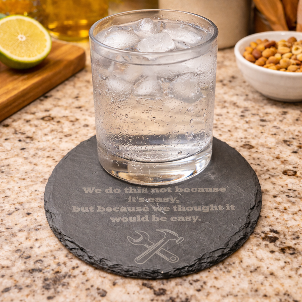 Funny Laser Engraved Slate Coaster (4Pack)