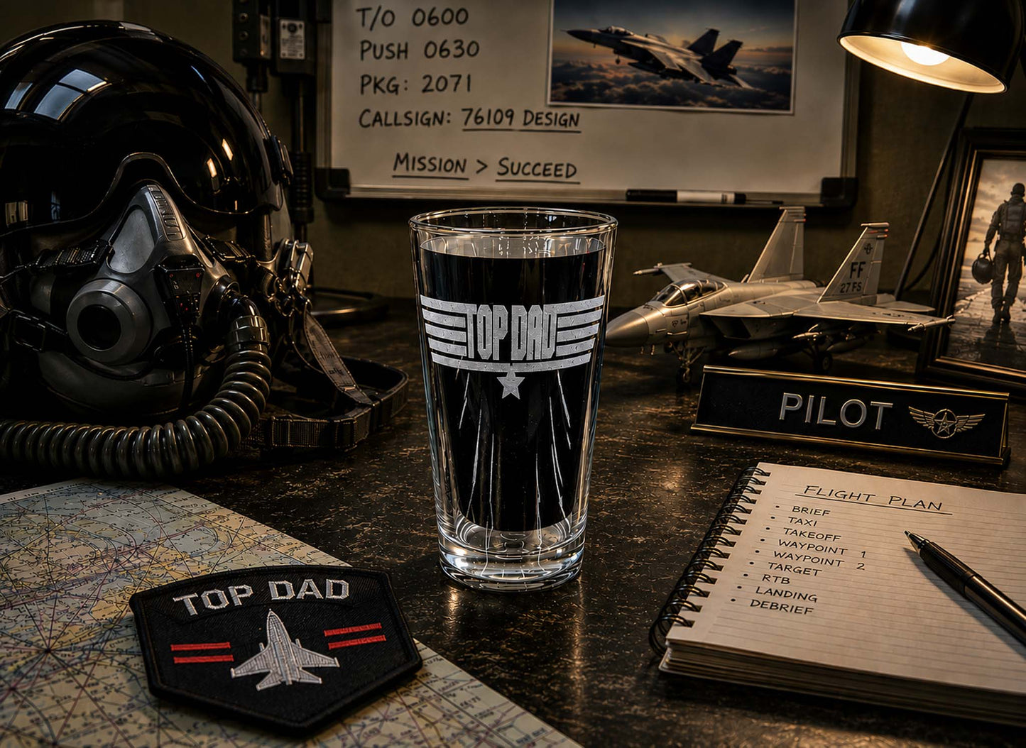 Top Dad 16 oz Pint Glass – Perfect Father's Day Gift