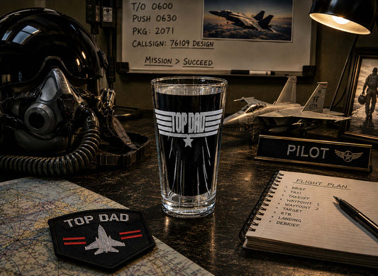 Top Dad 16 oz Pint Glass – Perfect Father's Day Gift