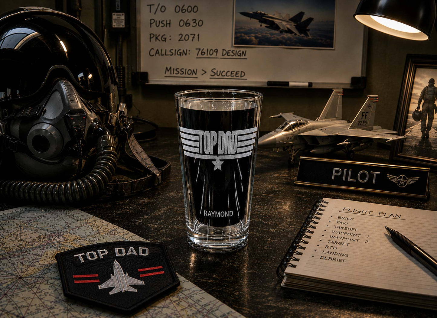 Top Dad 16 oz Pint Glass – Perfect Father's Day Gift